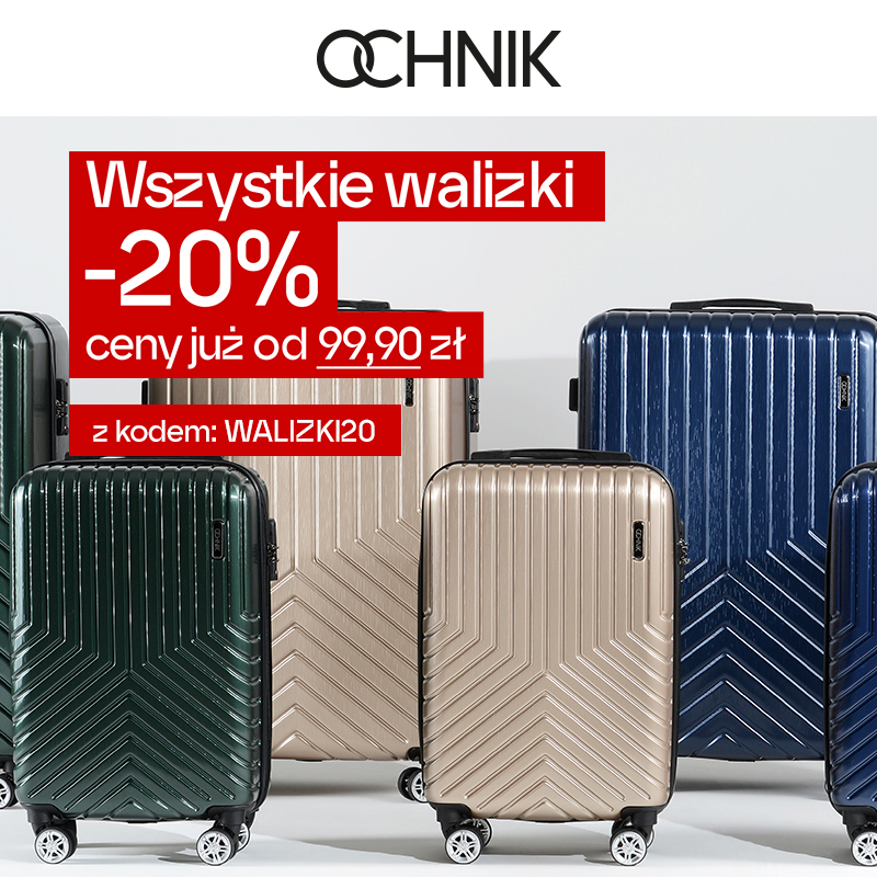 Dodatkowe -20% na walizki i kosmetyczki podróżne