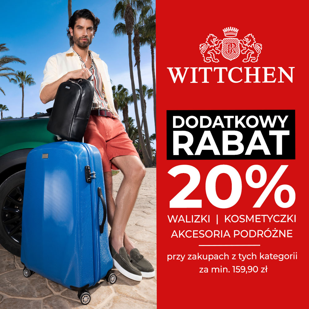 Dodatkowy rabat na walizki, kosmetyczki i akcesoria podróżne w WITTCHEN