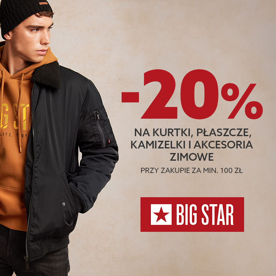 -20% NA KURTKI, PŁASZCZE, KAMIZELKI, AKCESORIA ZIMOWE
