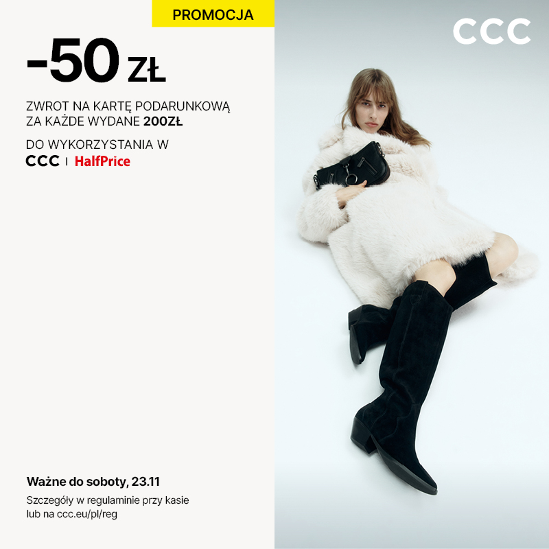 – 50żł zwrot na kartę podarunkowa za każde wydane 200zł!