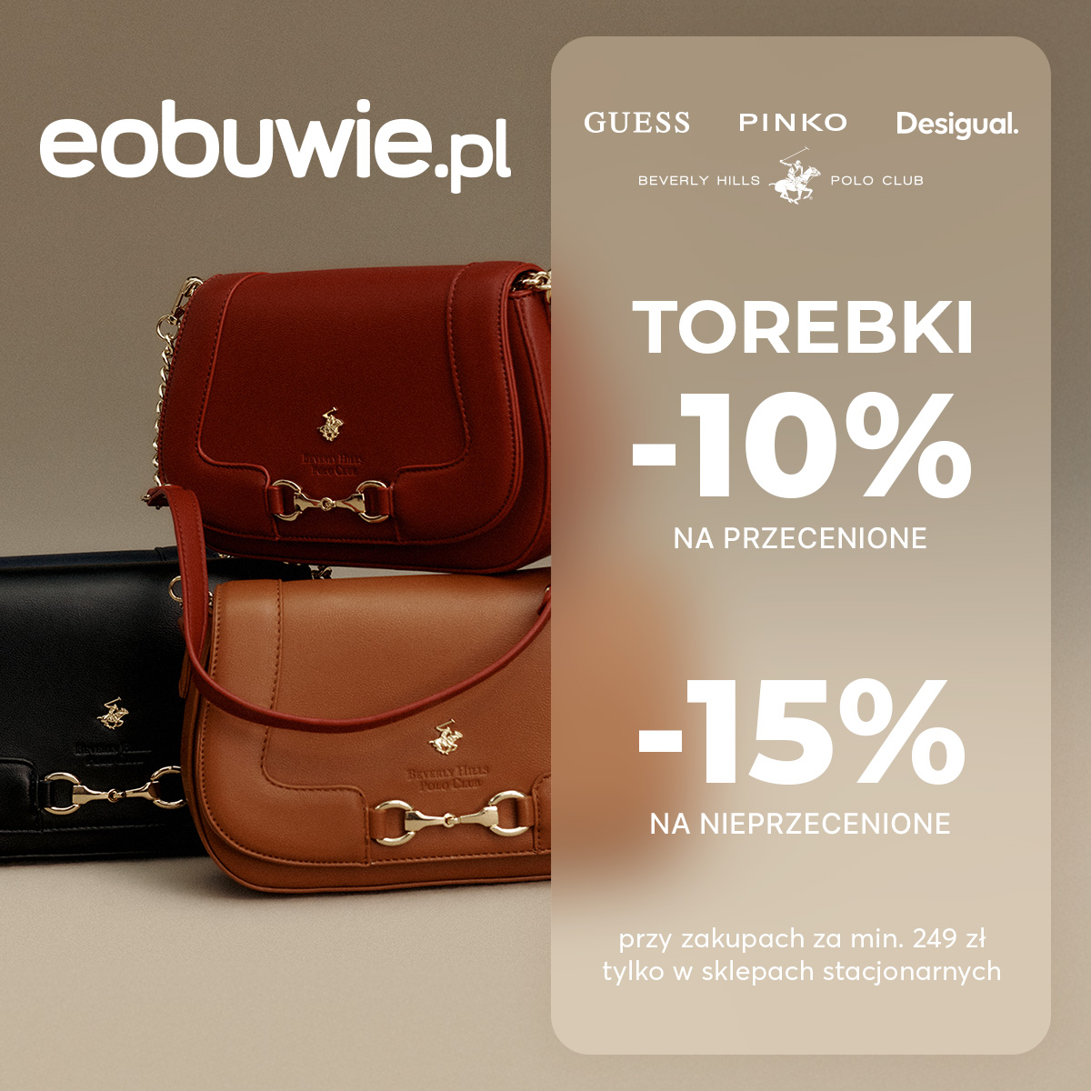 -10% na przecenione i -15% na nieprzecenione torebki