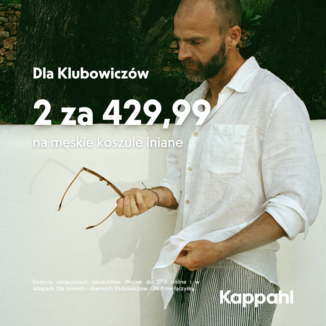 Oferta dla Klubowiczów Kappahl Club.  2 za 429,99 PLN na męskie koszule lniane