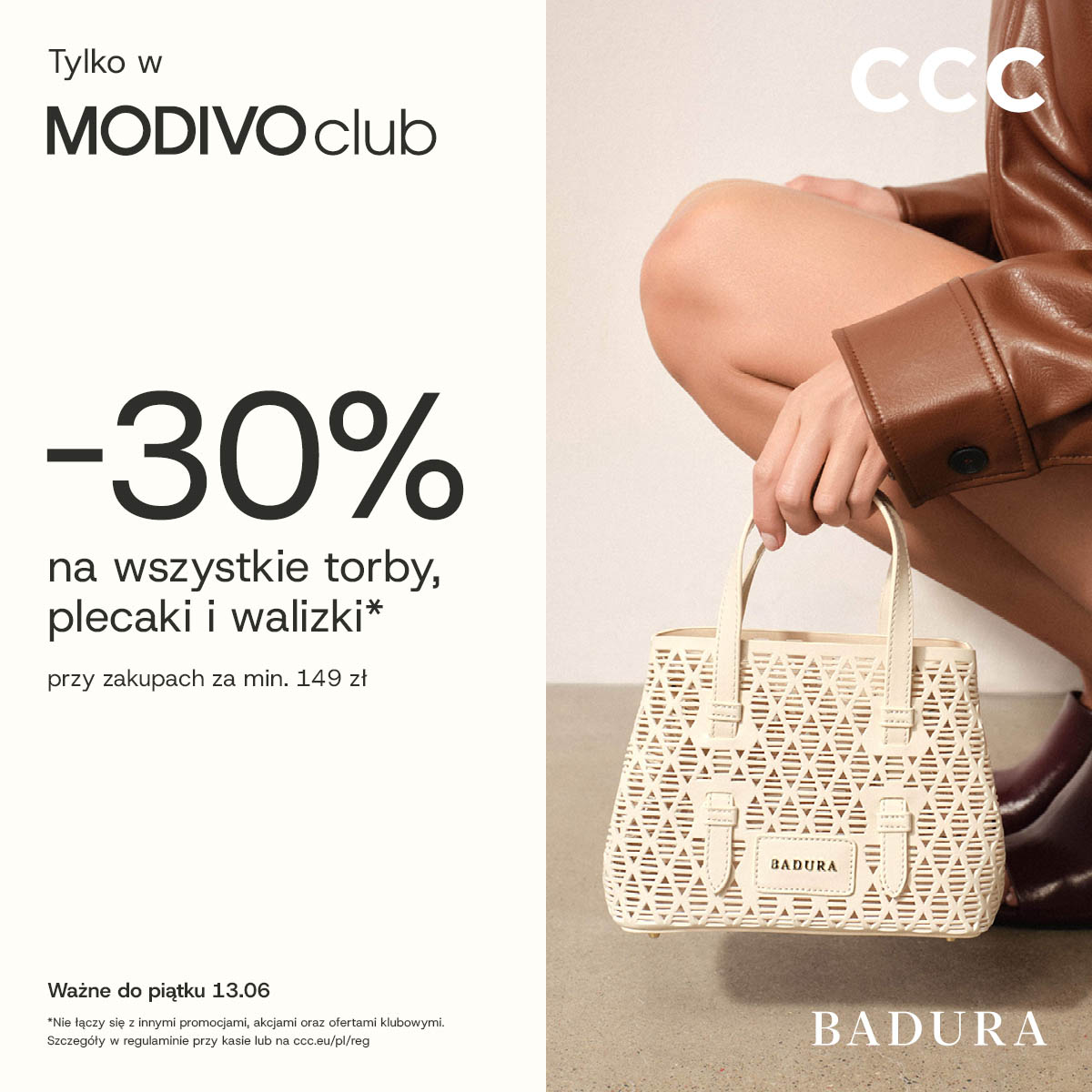 Tylko w MODIVOclub! Rabat -30% na wszystkie torebki, walizki i plecaki przy zakupach za min. 149 zł.