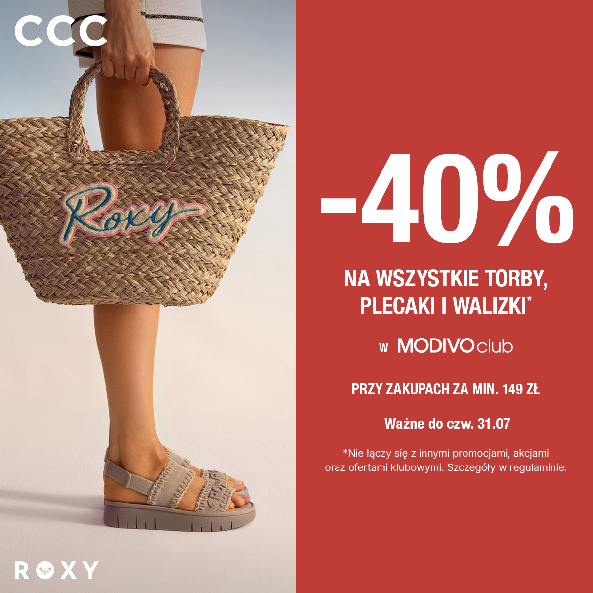 – 40% na Torby, Walizki i Plecaki przy koszyku 149zł