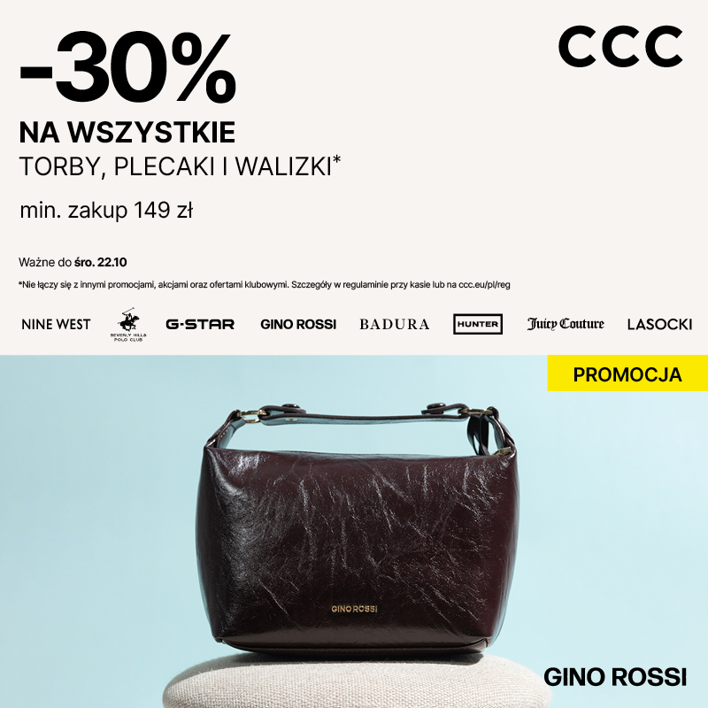 -30% na torby, plecaki i walizki w CCC